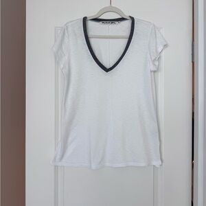 Michael Stars White Top with Grey V-Neck